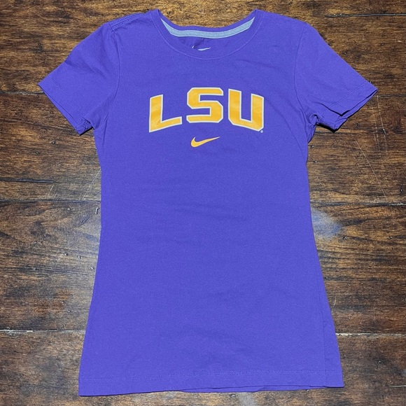 Nike Tops - Nike LSU Tigers Shirt Womens Size M Purple NCAA College Nike Slim‎ Fit Game Day